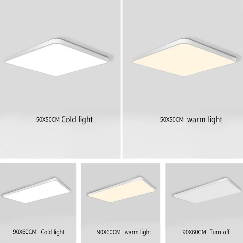 

Modern LED Ceiling Lights Rectangle Lamp For Bedroom Kitchen Bathroom Surface Mount Remote Control Indoor Lighting Fixtures Home