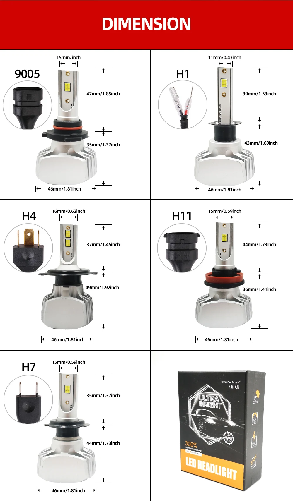1 пара H4 светодиодный H7 авто фары 9005 9006 H3 H13 H8 880 H27 9004 9007 H11 881 светодиодный H1 S8 72W фары для 7000LM 6000 К автомобильной лампы