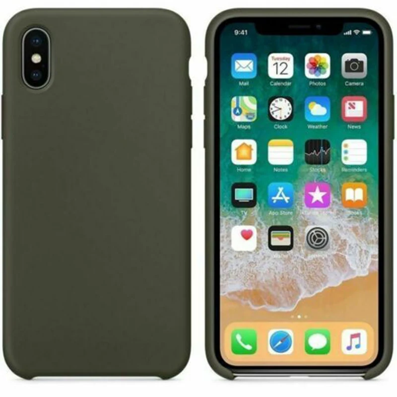 Жесткий силиконовый чехол для телефона с логотипом для iPhone X, XR, XS, Max, 6, 6 S, 7, 8 Plus, iPhone 11, 11Pro, Max, чехол - Цвет: Dark Olive