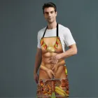 Фартук для мужчин, без рукавов, с 3D забавным принтом, подвесные Кухонные фартуки для приготовления пищи, выпечки, многофункциональный бытовой фартук для уборки