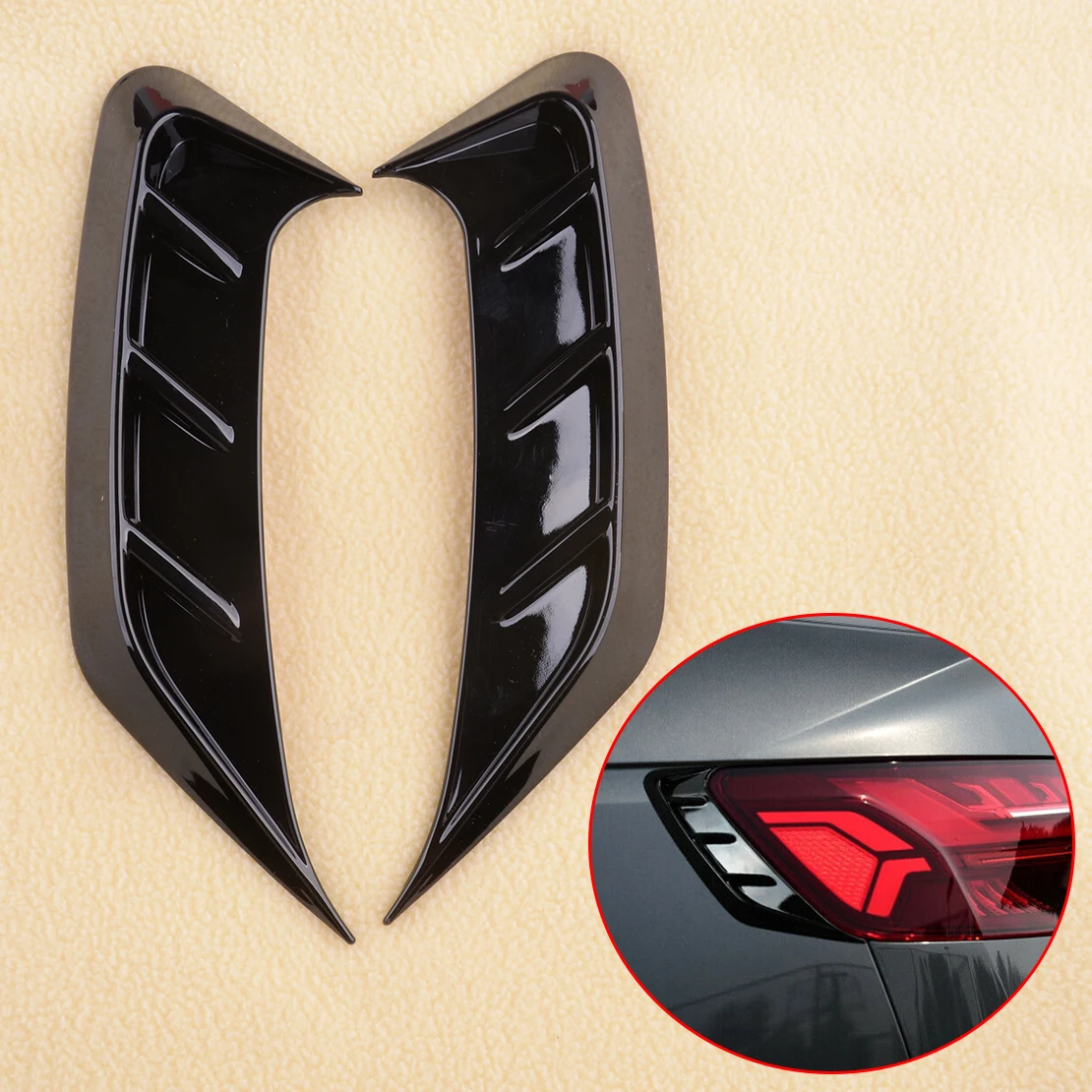 

1 пара автомобильных задних фар из АБС черного цвета, боковые оправы для бровей, украшение, подходит для Audi A4 B9 2020