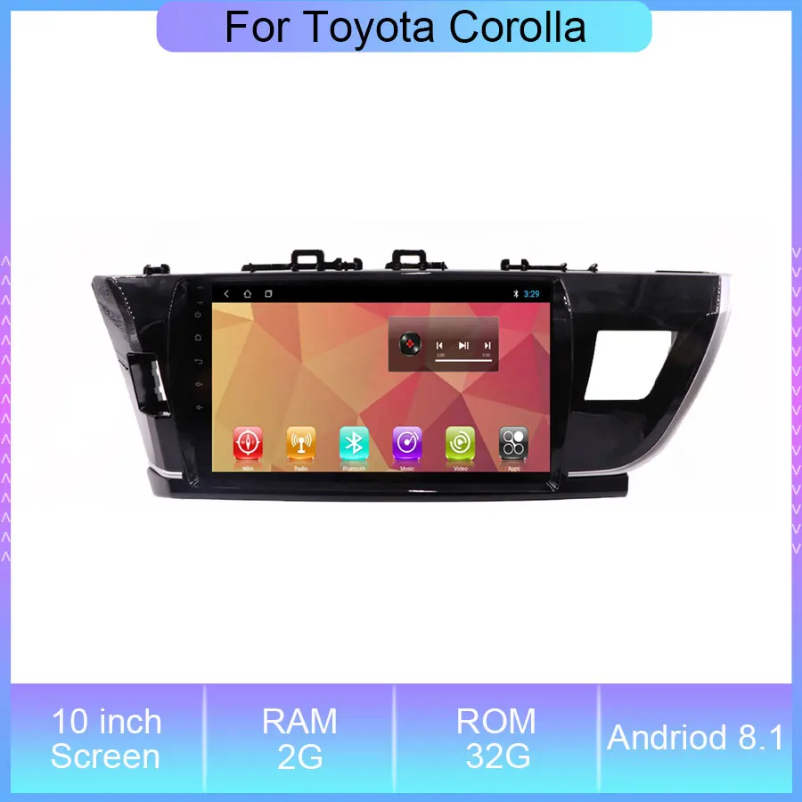 Android DVD стерео Мультимедиа 10 ''для Toyota Corolla 2014 четырехъядерный радио GPS