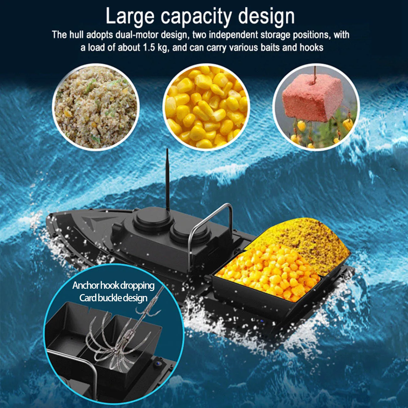 

Smart Fishing Bait Boat Remote Control Fishing Feeder Toy Fishing Boat Remote Range Fish Finder Ship Speedboat