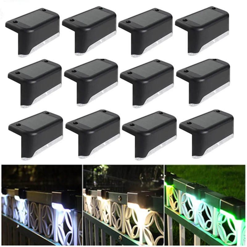 

1/4/16pcs LED Solar Lamp Path Stair Outdoor Waterproof Wall Solar Light Garden Landscape Fence Step Christmas Decoration Navidad