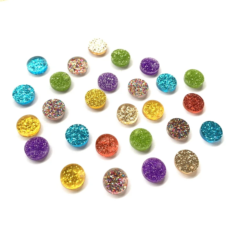 20pcs/Bag Acrylic Glitter Color Coin Shape Flat Round Studs Earrings DIY Accessories Wholesales
