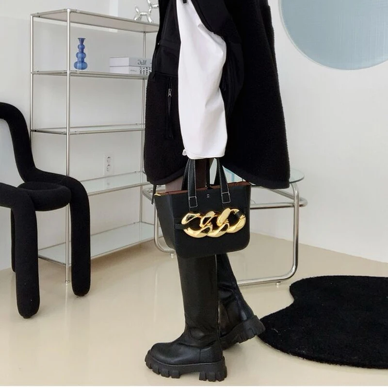 

real leather totes bags chains Composite bags real leather shoulder bags cow leather crossbody bags