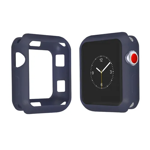 Чехол для apple watch 4 3 5 Чехол 44 мм/40 мм apple watch band 42 мм 38 мм iWatch чехол 3 2 1 рамка полный защитный чехол бампер - Цвет ремешка: Midnight blue