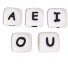 Chenkai 1000 шт. силиконовые белые синие розовые красочные буквы бусины Прорезыватель для зубов DIY Детская пустышка