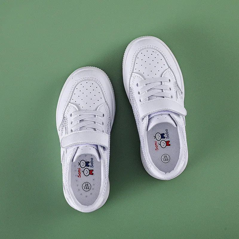 

Children's Canvas Shoes 2021 Summer New Fashion Xiaobao Children's White Breathable Net Shoes Student Small White Board Shoes