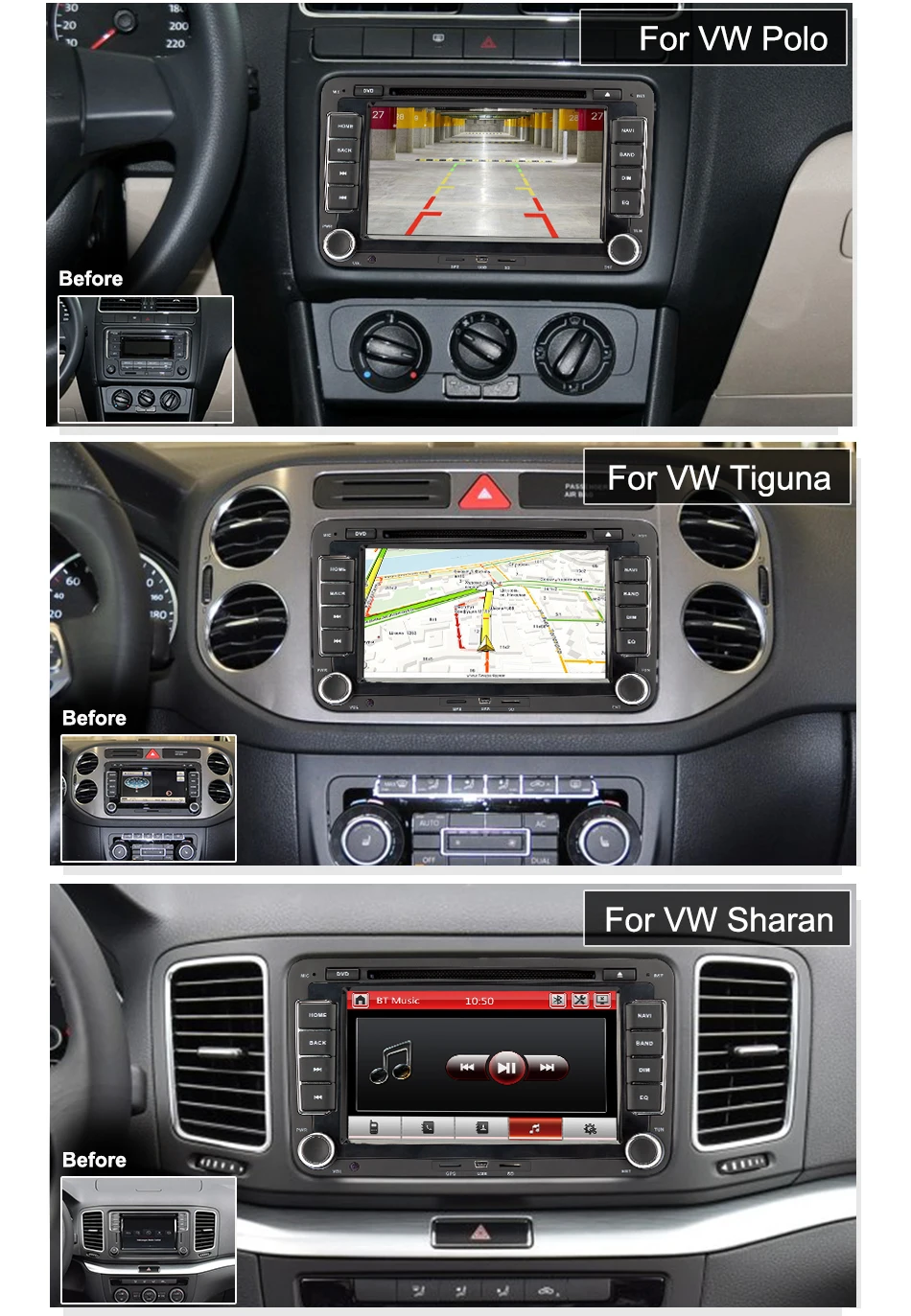 Eunavi 2 Din автомобильный DVD Радио 7 ''HD для VW POLO GTI GOLF 5 6 MK5 MK6 JETTA PASSAT B6 Touran Sharan с gps навигацией Радио RDS