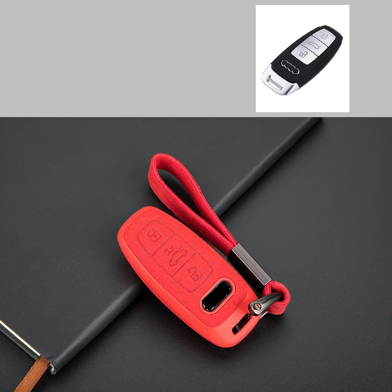 Plastic+Leather Car Key Case Cover For Audi A6 C8 A7 A8 Q8 2018 2019 Styling Accessories | Автомобили и мотоциклы