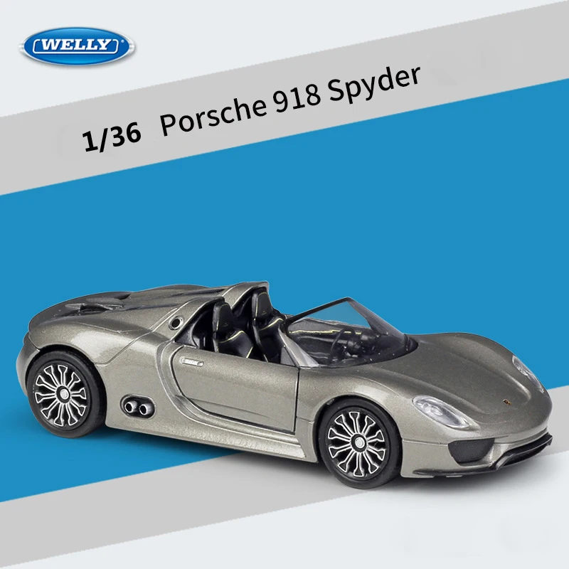Модель автомобиля WELLY 1:36 литая модель Porsche 918 Spyder Concept спортивного из