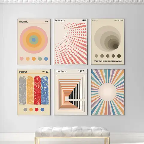 Геометрическая Настенная картина Bauhaus Piet Mondrian, постеры и принты на холсте в скандинавском стиле, настенные картины для гостиной, современны...