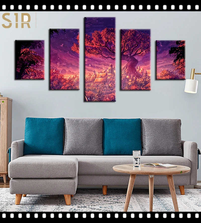 

Anime Movie Posters Wall Art 5 Pieces Canvas Painting Poster Pictures Home Decor Living Room HD Printed Poster Wall Painting