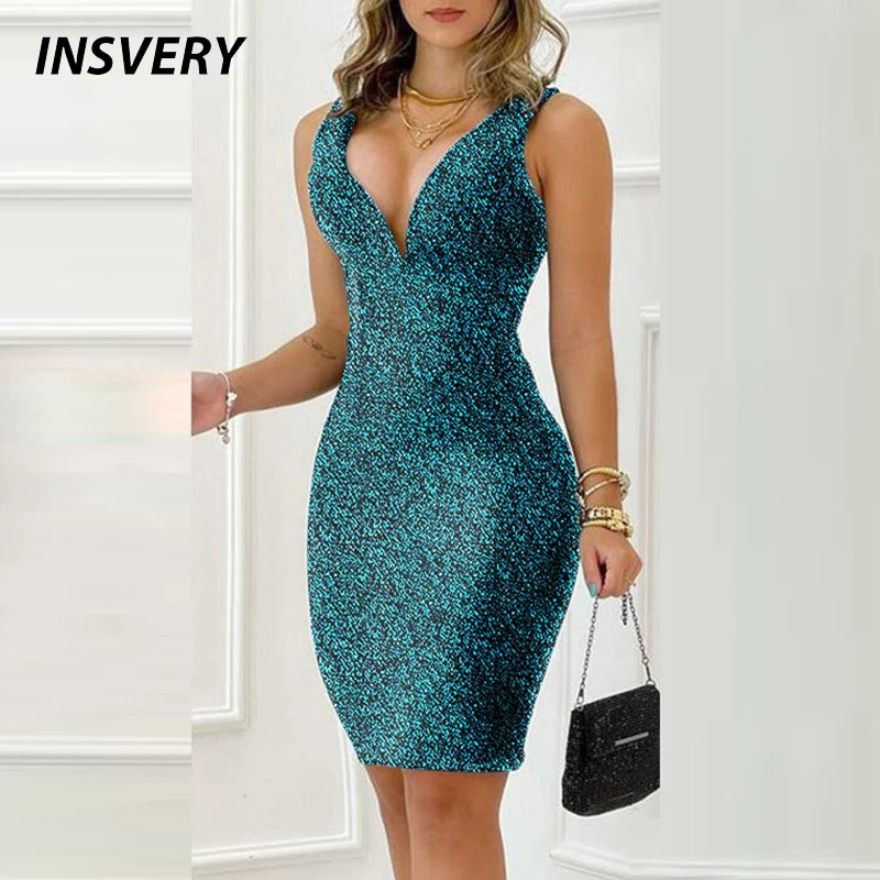 

Сексуальные платья с V-образным вырезом для женщин, элегантное вечернее платье с открытой спиной, лоскутное облегающее короткое платье, жен...