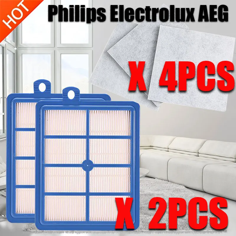 Фильтры Hepa H13 высокого качества 2 шт. и хлопковый двигатель 3 для Philips Electrolux серии