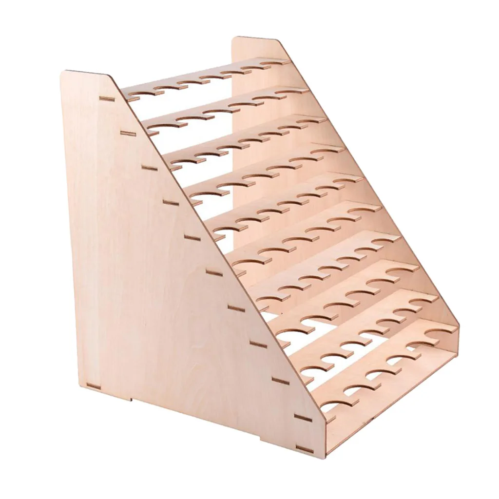 

DIY Wooden Pigment Paint Rack Paint Modular Organizer Storage Stand Tools
