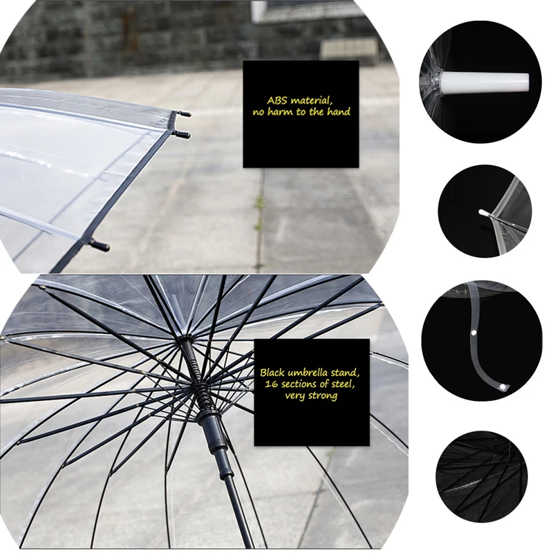 Новые Модные Портативные полуавтоматические Прозрачные зонтики для защиты от