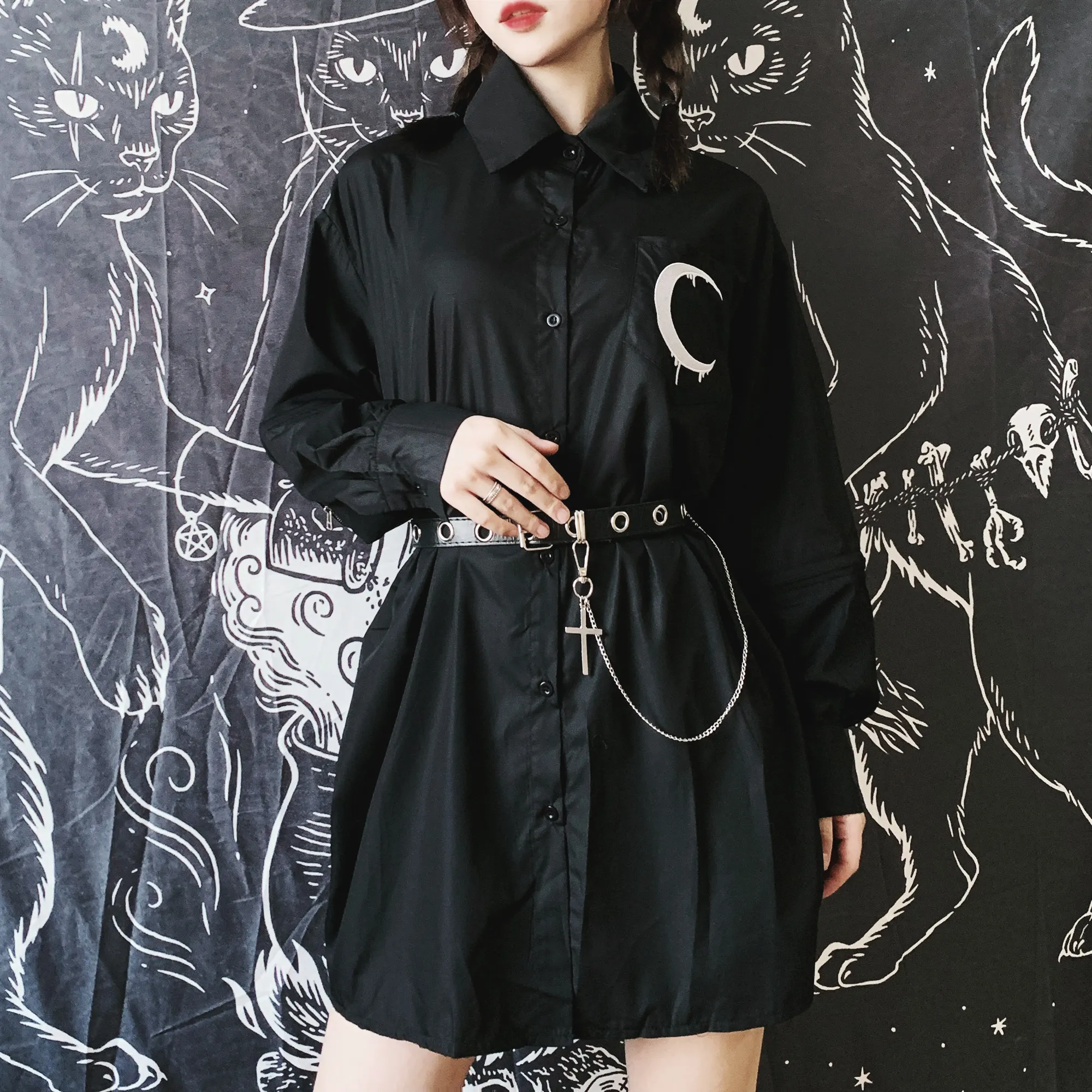 Ruibbit панк Осенняя ретрорубашка в консервативном стиле женские топы с вышивкой