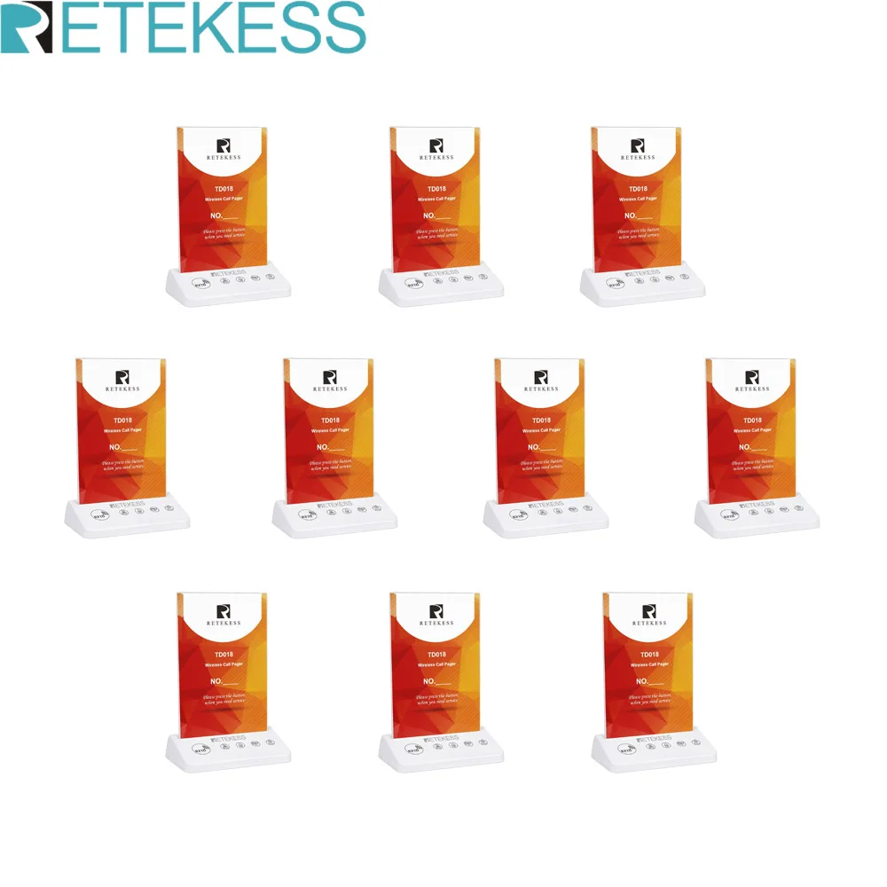 

10 шт. RETEKESS TD018 ресторанная пейджер система настольная карта беспроводная кнопка вызова спросить 433 мгц RFID особенности для чайного кофейного ...