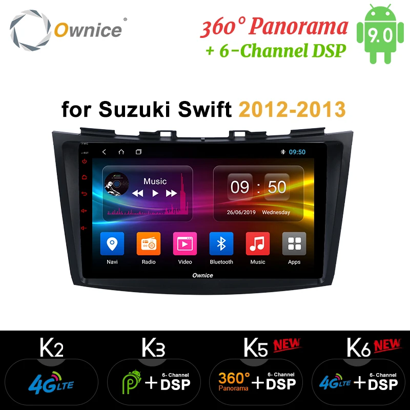 Ownice K3 K5 K6 Android9.0 Автомобильный dvd плеер для SUZUKI SWIFT 2012 2013 GPS Navi 360 панорамная