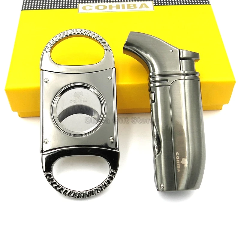 Металлический двойной фонарь Cohiba Jet Flame Multifunctiona набор зажигалок для сигарет