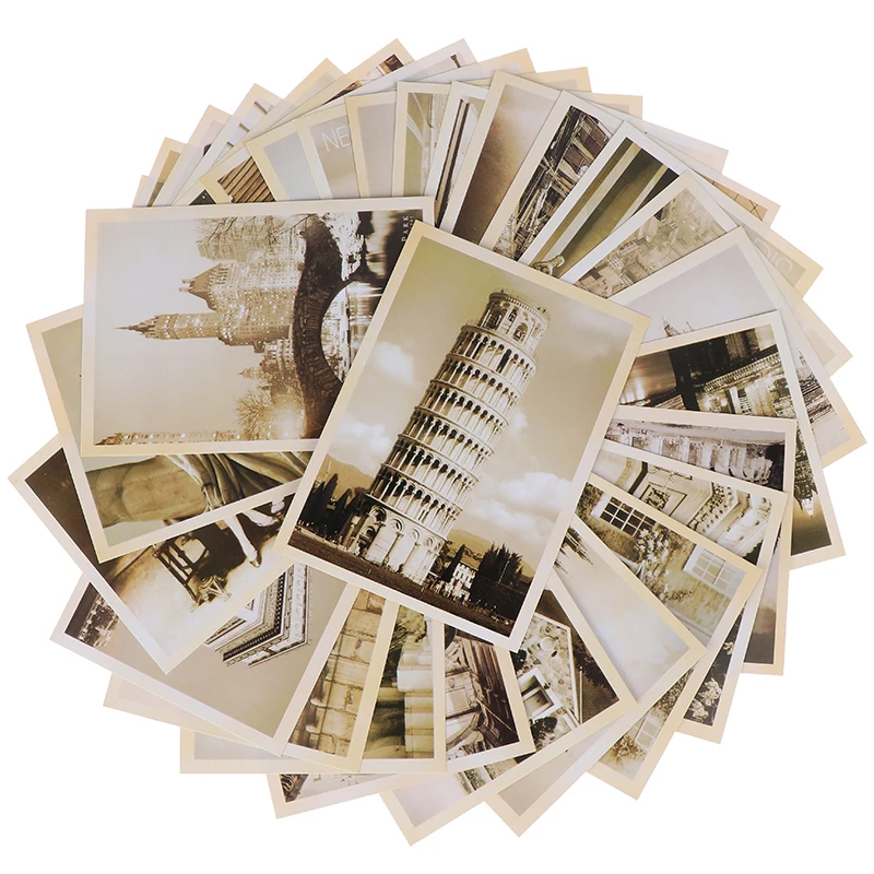 

32 шт., классическое знаменитое Европейское здание, винтажный стиль, набор открыток с памятью, подарочные открытки, Рождественская открытка