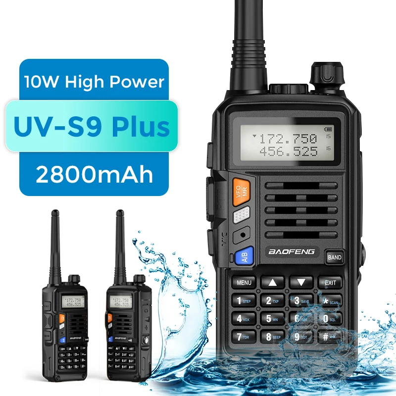 

Зеленый портативный приемопередатчик BAOFENG UV-S9 Plus 10 Вт с двухдиапазонной рацией UHF VHF