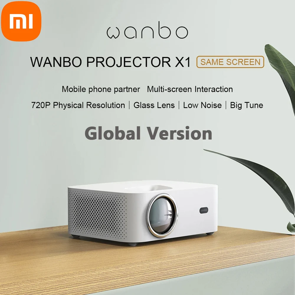 

Xiaomi Wanbo Global Version X1 Projector 4K Mini Projector Mini LED Portable Projector 1280*720P Keystone Correction Home Office