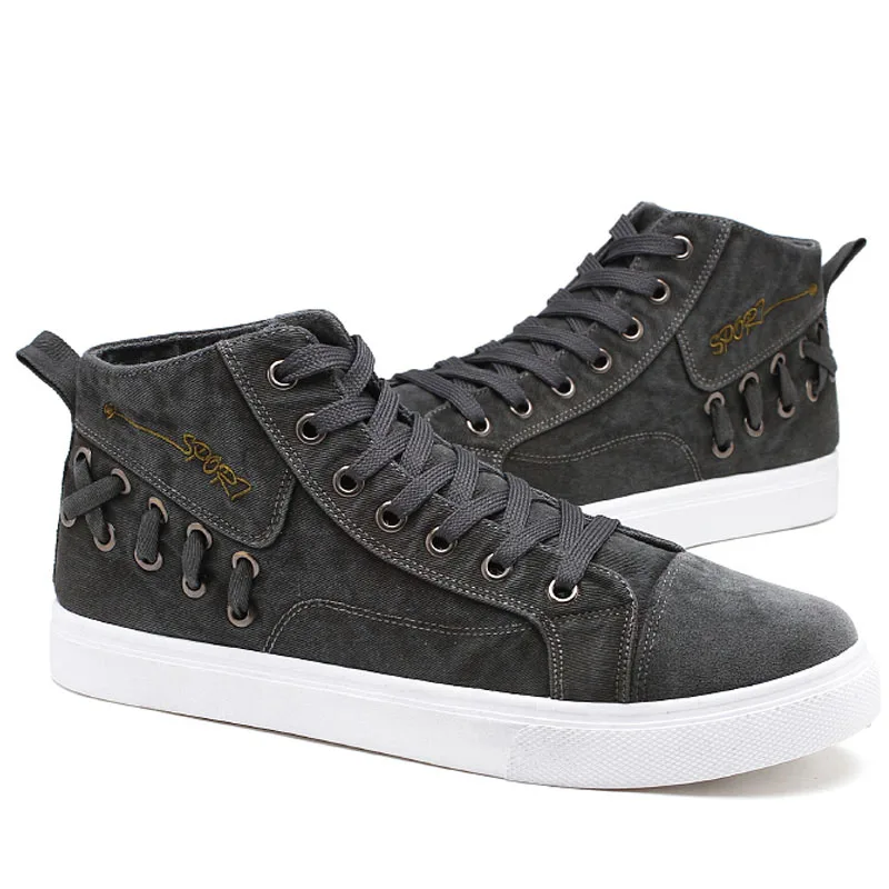 Designer Cross Tied Casual Canvas Shoes Men High Top Sneakers College Students Boys Tenis Sport Male Rubber |