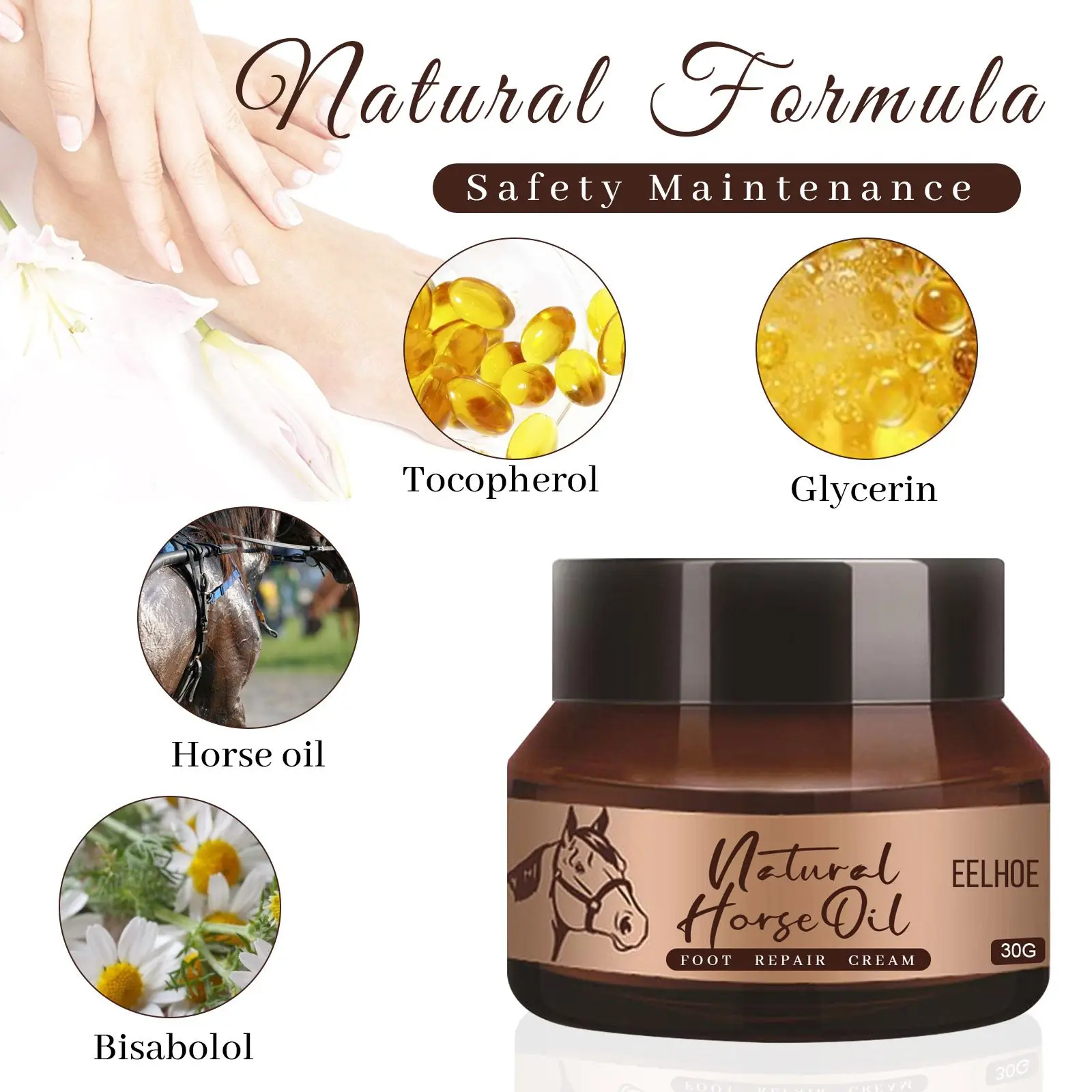 

Natural Exfoliating Peel Remove Hard Dead Skin Foot Hand Repair Cream Horse Oil Anti-Cracking DrySkin Moisturizing Care