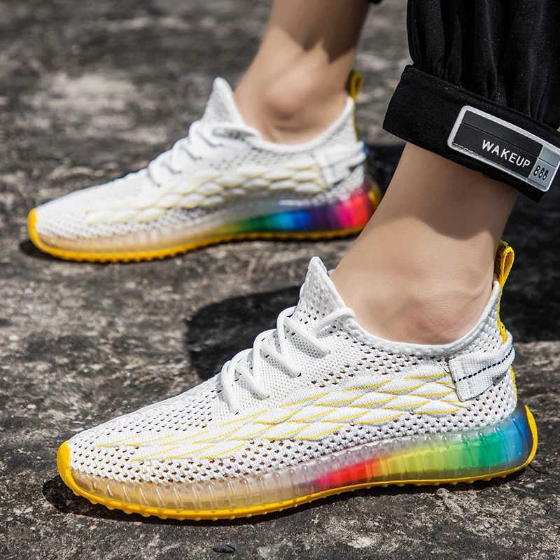 Новые кроссовки мужские 2019 спортивные уличные дышащие с принтом 4D Hombre Zapatillas |