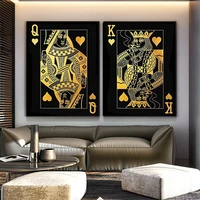 royalty%e2%80%99 platinum inspirational wall art playing cards queen king canvas painting for living room posters and prints home decor