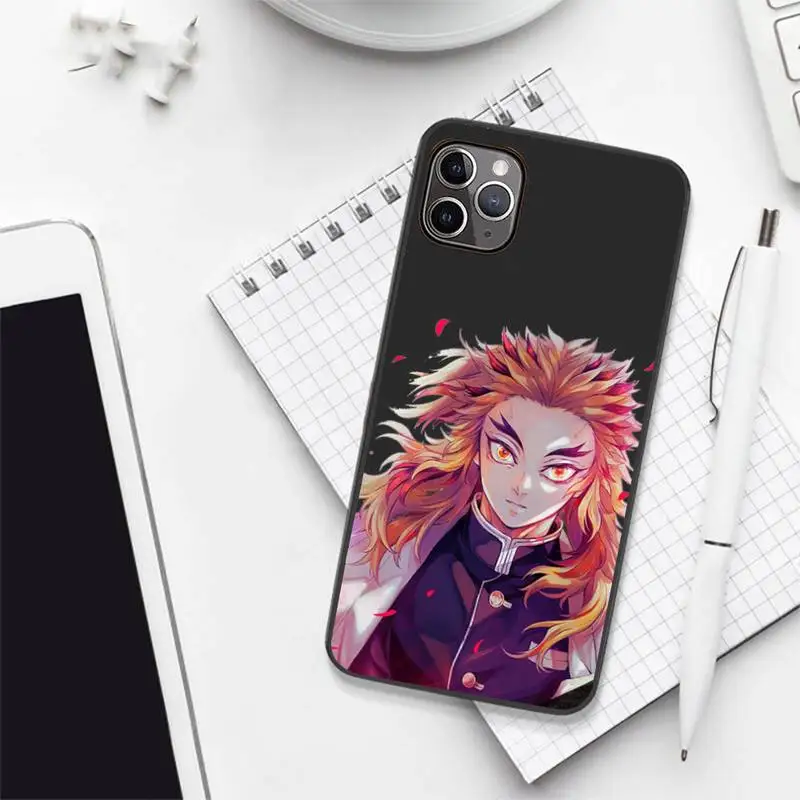 

Kyojuro Rengoku Demon Slayer Phone Case Candy Color for iPhone 6 7 8 11 12 s mini pro X XS XR MAX Plus