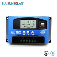 mppt solar charge controller dual usb lcd auto solar cell panel charger regulator mppt 30a 40a 50a 60a 100a 12v24v auto adapt