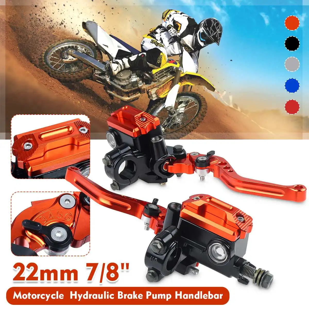 

22mm 7/8" Motorcycle Brake Clutch Pump Lever Hydraulic Master Cylinder Aluminum Alloy For Honda/Yamaha/Suzuki