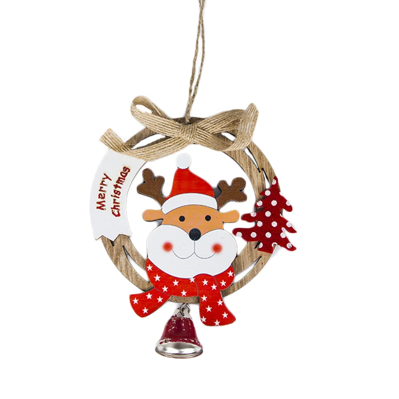 Рождественские подвесные украшения деревянные коньки в форме колокольчика