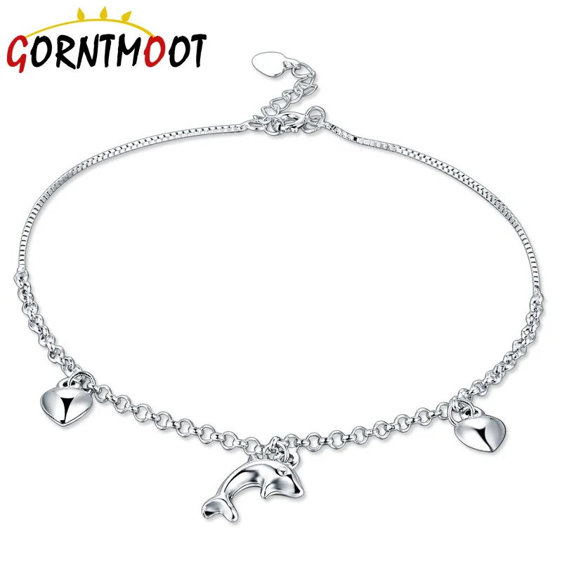 Анклет (браслет на ногу 925 серебро круглый шар браслет из бисера с симпатичным