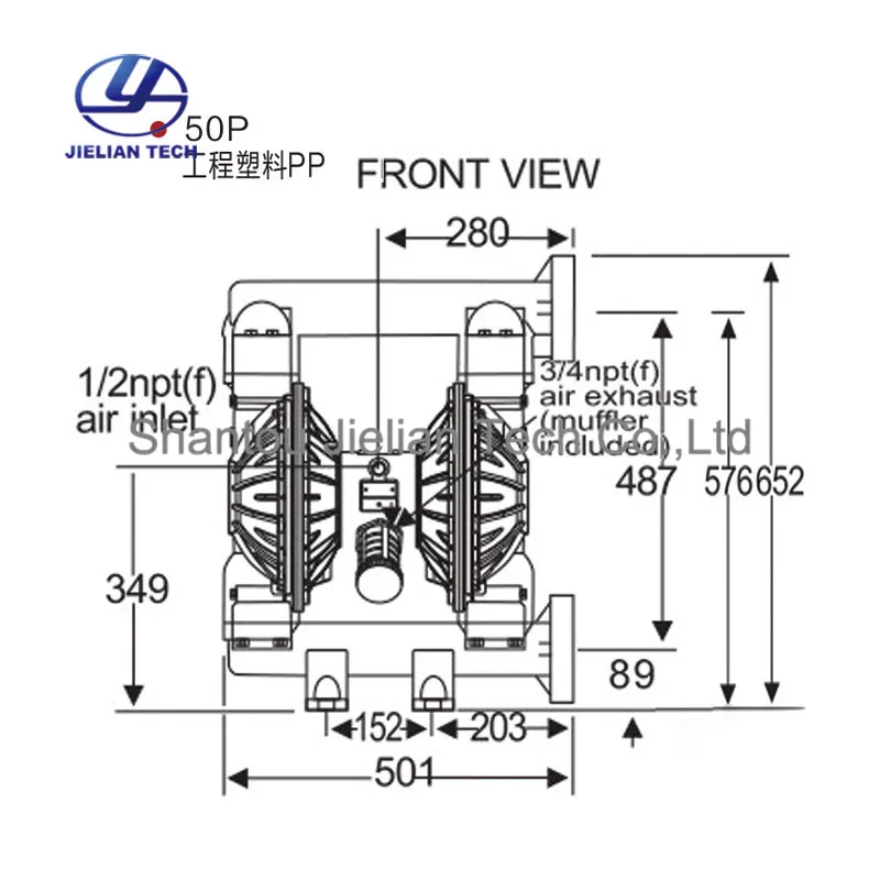 BML 50P пластиковый микро мембранный насос 568л/мин PTFE воздушный для циркуляции