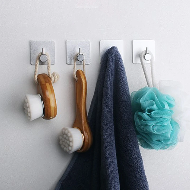 

Self Adhesive Home Kitchen Wall Door Hook Rack Towel Hanger Bathroom Rack Hooks New