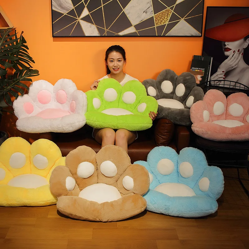 

2 Sizes Soft Bear Paw Pillow Stuffed Animals Plush Sofa Seat Cushion Indoor Floor Home Chair Decor Children Toys for Girls Gift