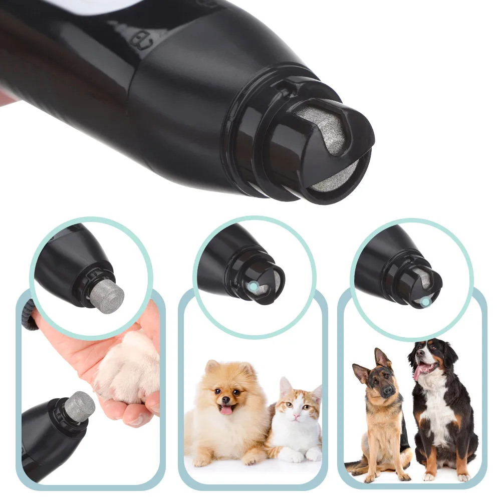 Professional Dog Nail Grinder Hair Clipper 3 Speed USB Rechargeable Electric Pet Paws Trimmer Painless Grooming |