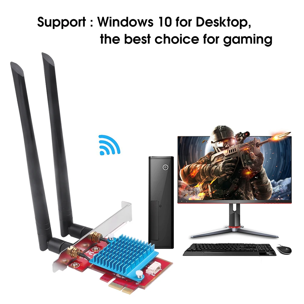 KuWFi Wifi 6 PCI-e сетевая карта Двухдиапазонная 3000 Мбит/с 802.11AX Bluetooth 5.0 Беспроводная Wifi6