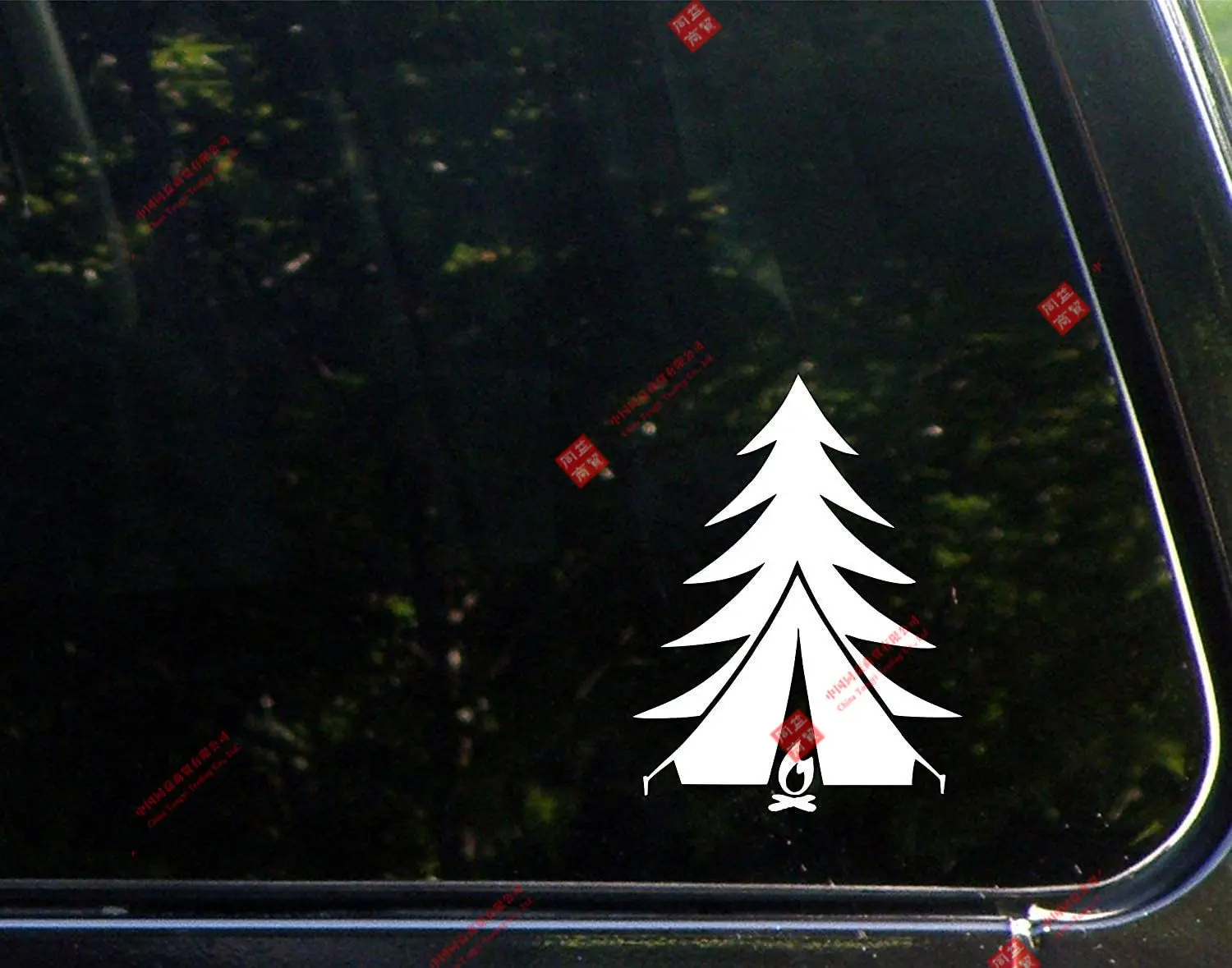 

Creative Diamond Graphic Tree Tent Fire Decal Bumper Sticker, Suitable for Windows, Cars, Trucks, Laptopsracing Stickers