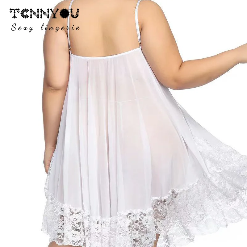 

7XL Plus Size Women Nightdress Sexy Nightwear Babydoll Lace Large Nightgown Set Sleepwear Dress Nightwar Sleep & Lounge