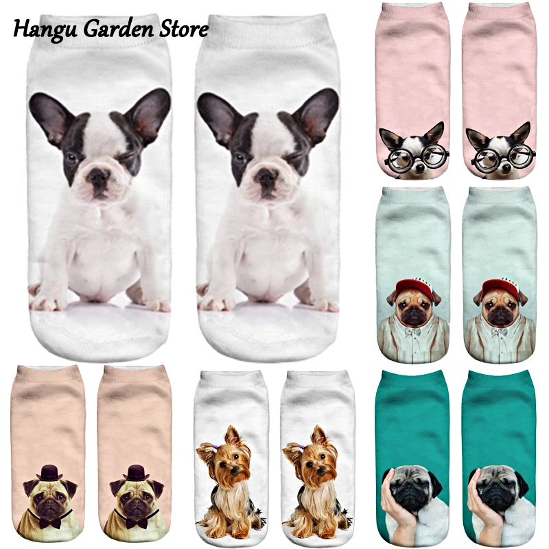 

Hot Sale 3D Korea Style Women Socks Kawaii Cute Cartoon Socks A Variety Of Dog Animal Pattern Ankle Socks Cotton Invisible Socks