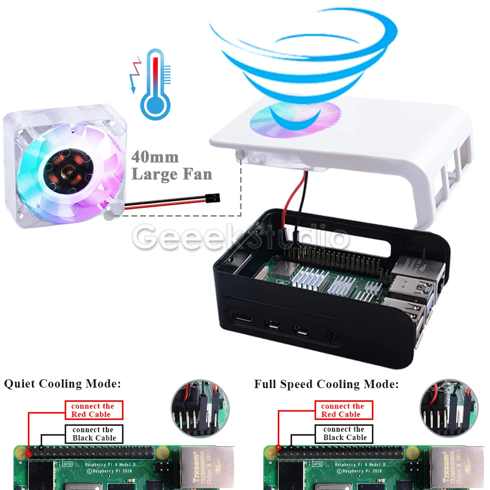 Чехол с пряжкой из АБС пластика Крышка корпуса для Raspberry Pi 4 Model B бликовым