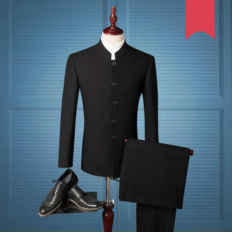 Новинка 2021 года однобортный костюм китайские смокинги для жениха туника