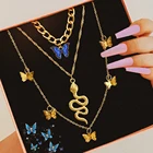 2022 модная женская золотая цепочка-чокер в богемном стиле со змеиной бабочкой, ожерелья, подарки, ювелирные изделия, оптовая продажа