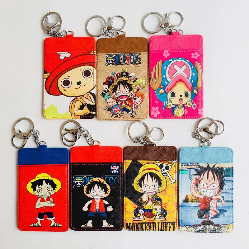 

LISM One Piece Anime Plush Card Holder PU Cartoon Credit ID Bags Coin Bus Card Wallet Kid Girls Gifts New